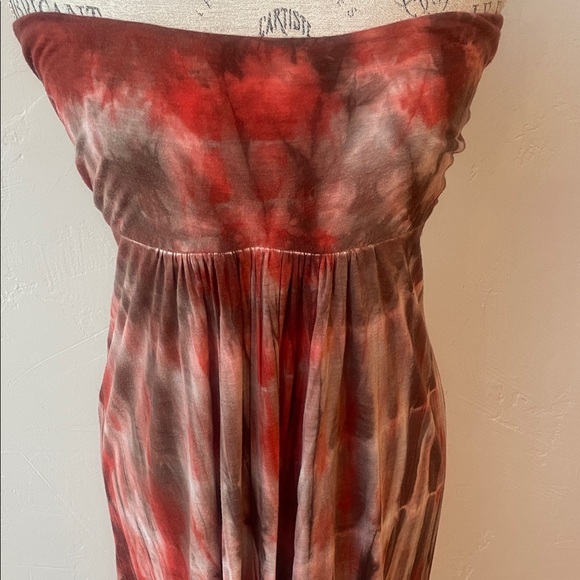 Lani Strapless Tie-Dye Maxi Dress in Pink and Brown - Picture 2 of 3